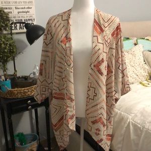 Aztec Duster- Painted Threads S/M Cream/Orange